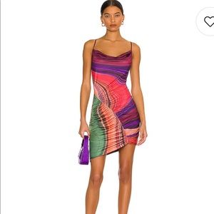 Revolve AFRM Abstract Rouge Mini Dress